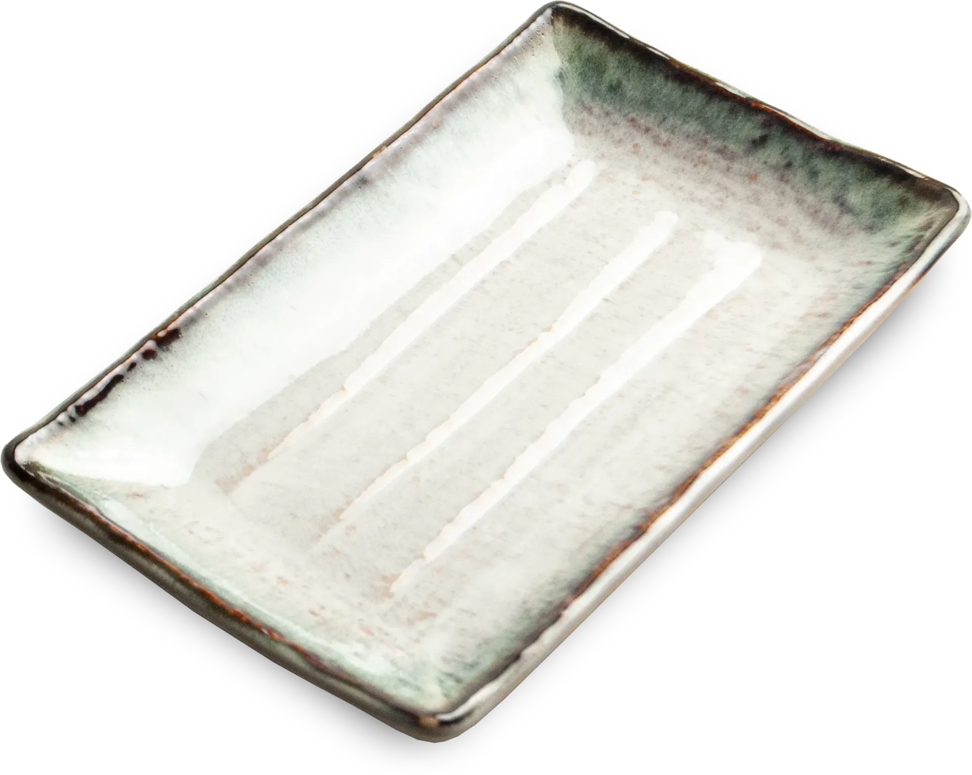 Sushi Teller 22x14x3cm - weiß/blau