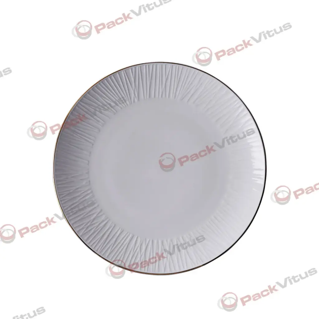 WHITE GOLD - LINIEN Teller flach D25,5 mittelgroß Box 6/48