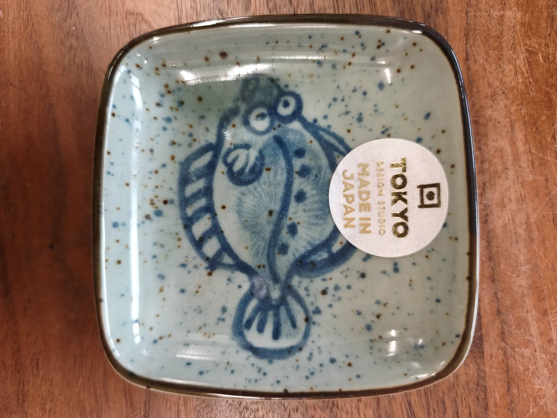 Soße quadratisch 9x9x1,6 Fischmotiv - weiß/blau Box 12/192