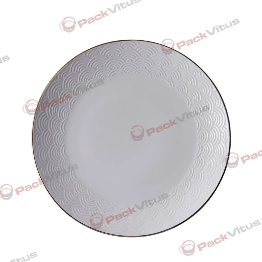 (D/R) WHITE GOLD - WELLEN Teller flach D28,5 groß