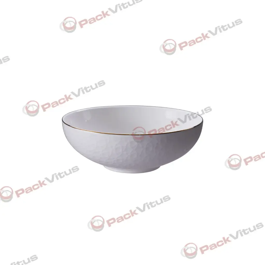 (D/R) WHITE GOLD - ORNAMENT flache Schale auf Fuß 780ml D19 H5,5