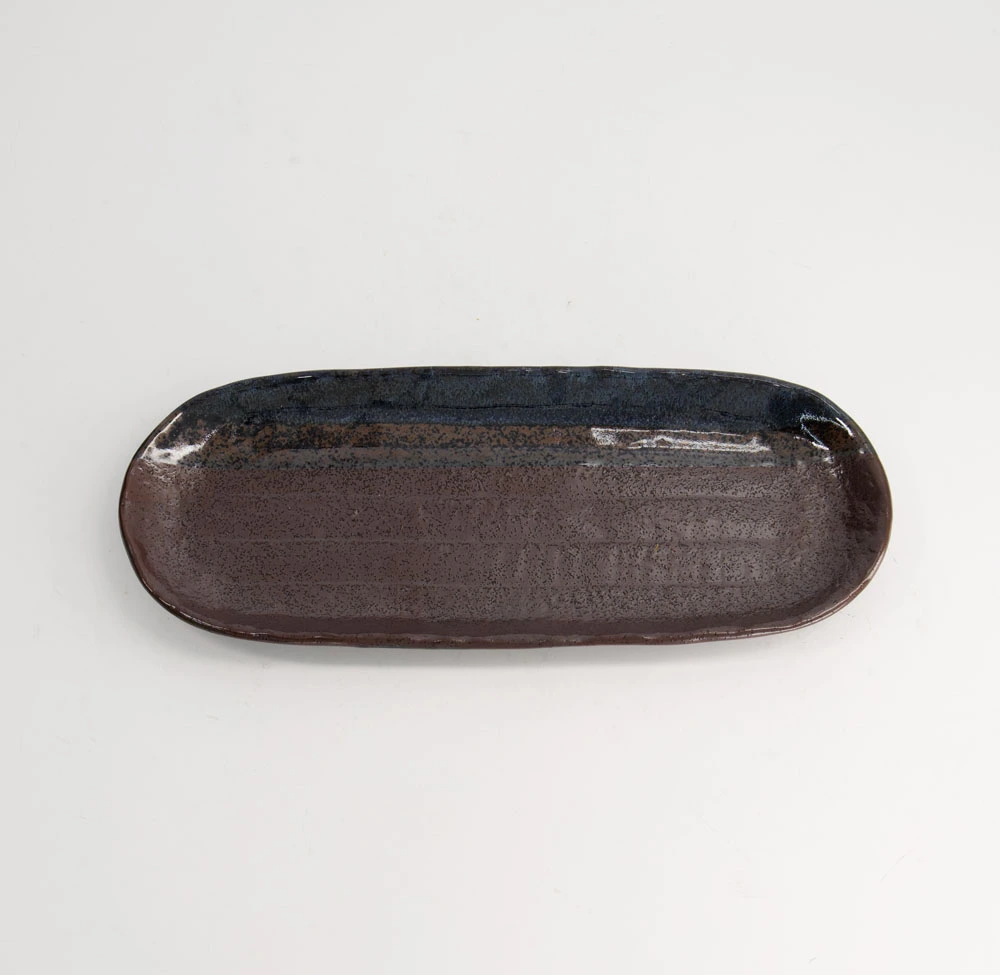 JP Teller oval 28,5x11,5x2,3 - braun/blau