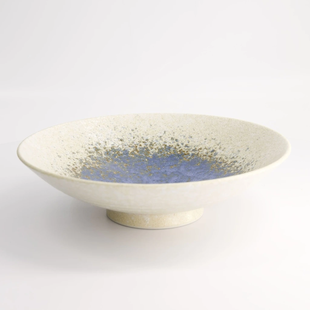 AYAME Schale flach D28 H8 weiß/ innen blau Box 2/16