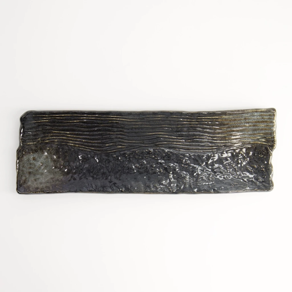 Japan Sushi Platte rechteckig 33x10x2,5cm - schwarz Box 6/36