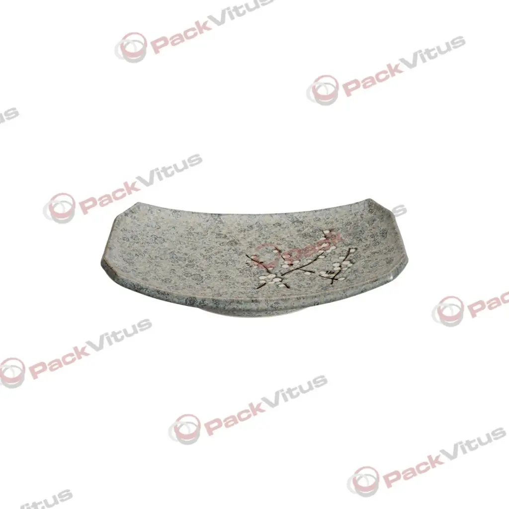 (D/R) HANA GREY Teller auf Fuß 22x15x4,8
