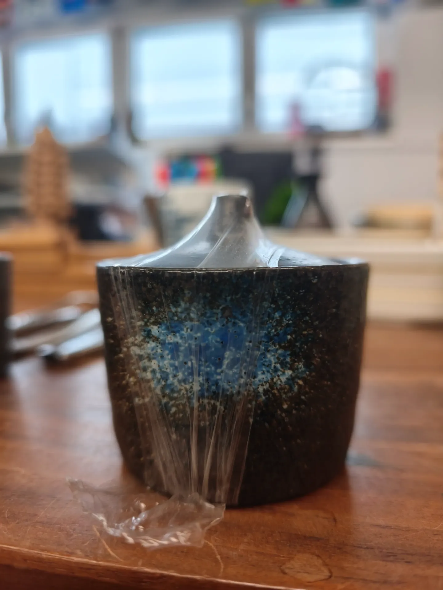 Wasabidose 7x6,5cm- blau/grau