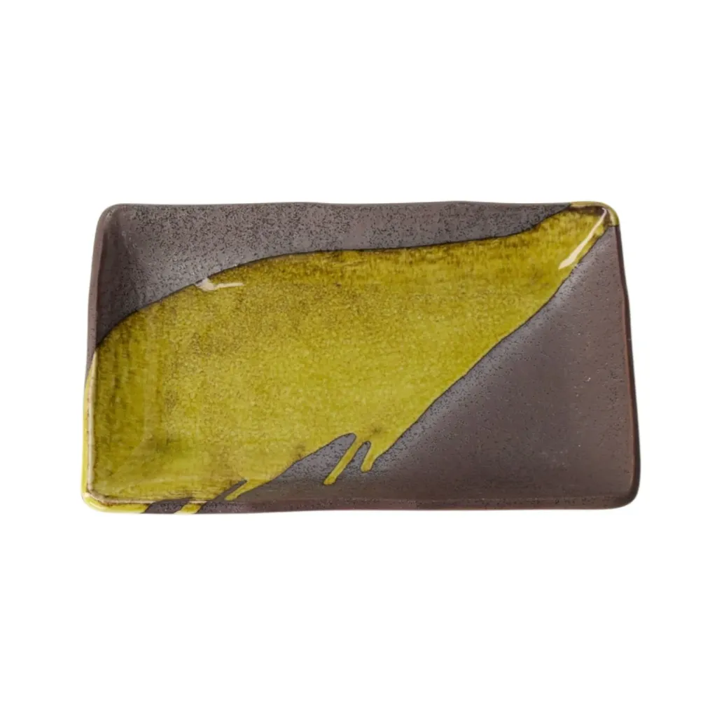 MIDORI Sushi Teller 21x13,5x2,8 - braun/gelb