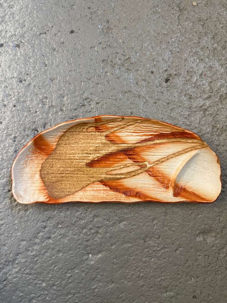HALBMOND Dip-Teller 28x12x2,5cm - orange/beige