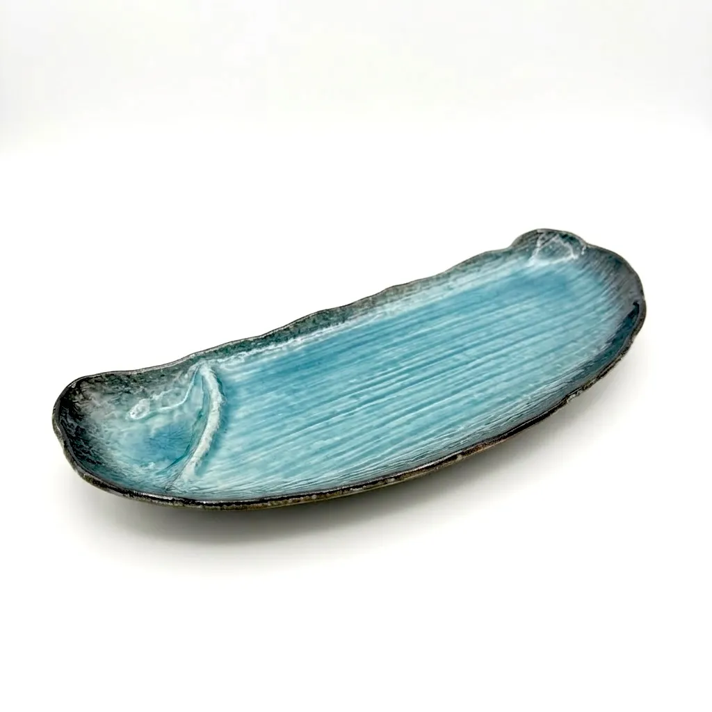 ASABLUE Halbmond Dip-Teller 28x12cm - türkis