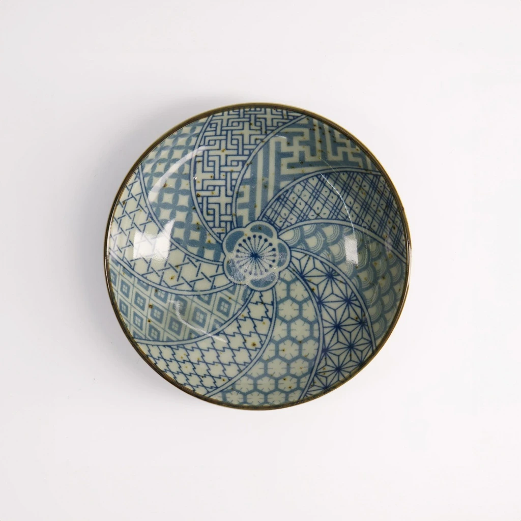 Soße rund D10 H2,5 Ornament - grün/blau Box 12/192