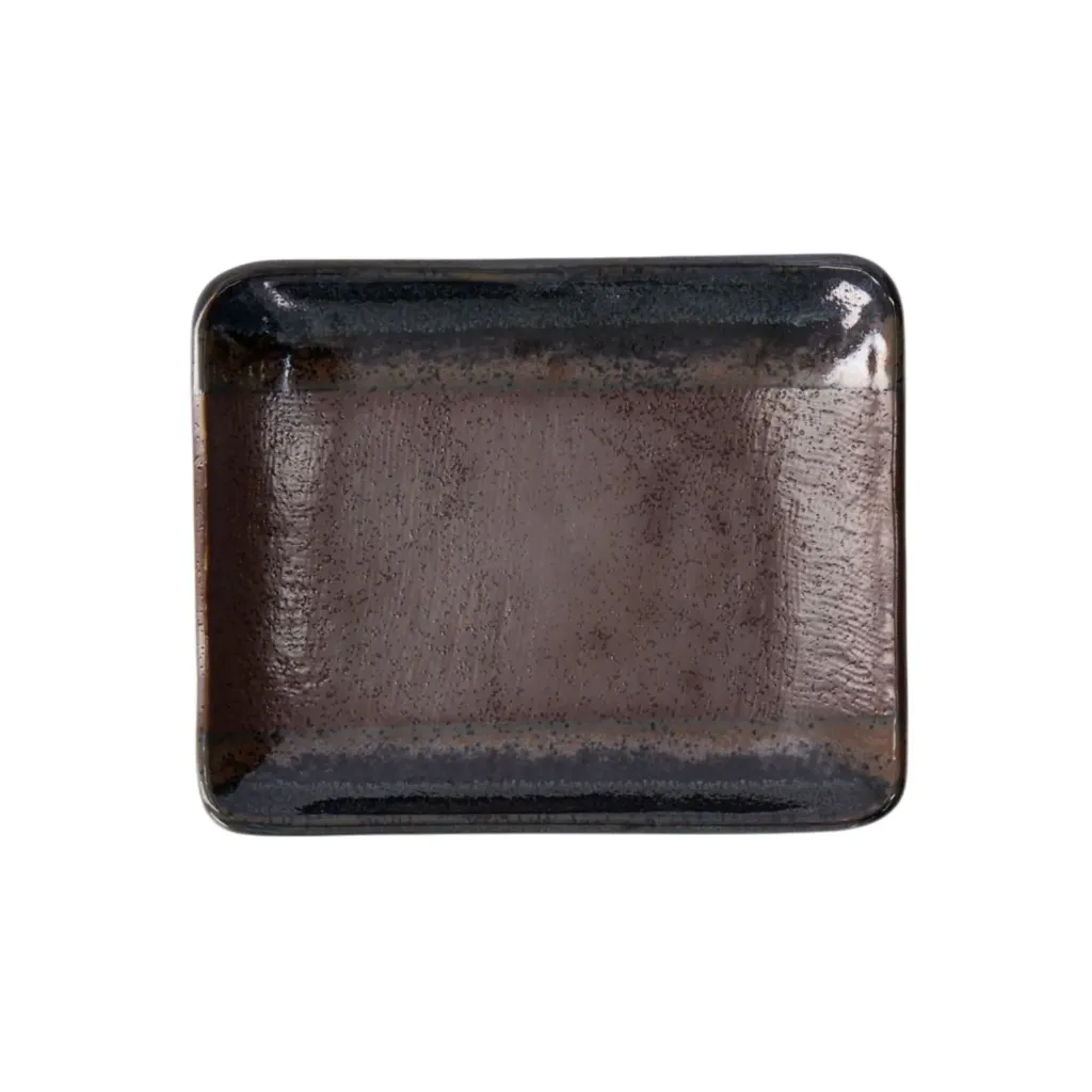SEN Teller 13,7x11,2x3cm -  blau/braun