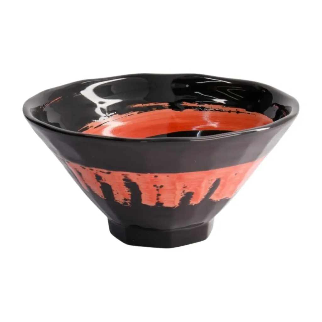 TRAPEZ Schale D19,5 H10 - schwarz/rot