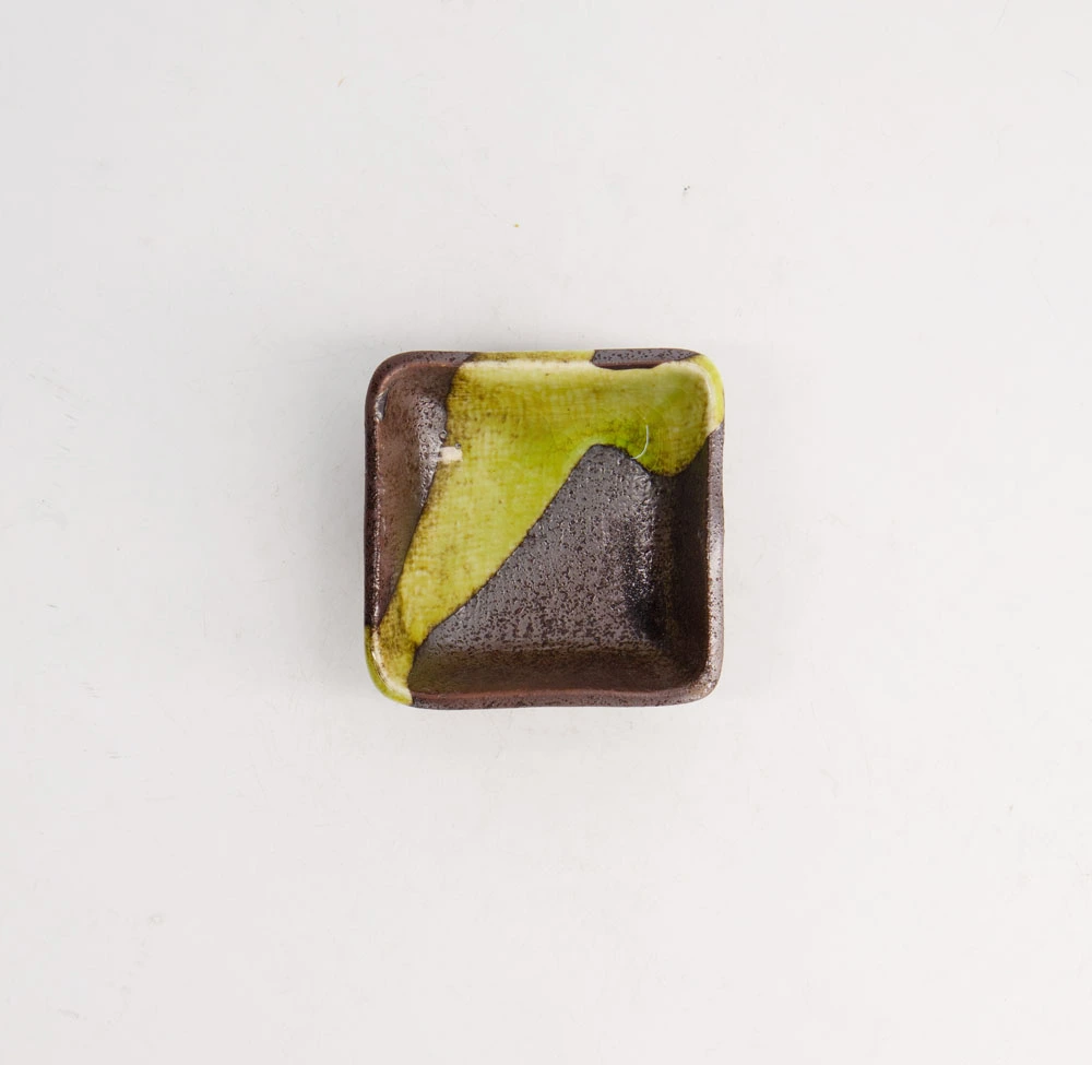 Soße eckig 7,5x7,5x3cm - gelb/braun