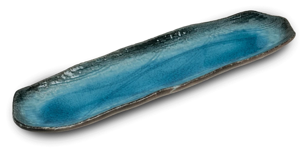 ASABLUE Teller lang 33,5x8,5cm - blau