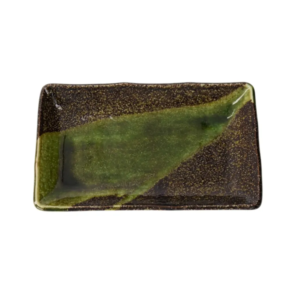 MIDORI Sushi Teller 21x13,5x2,8 - grün/braun
