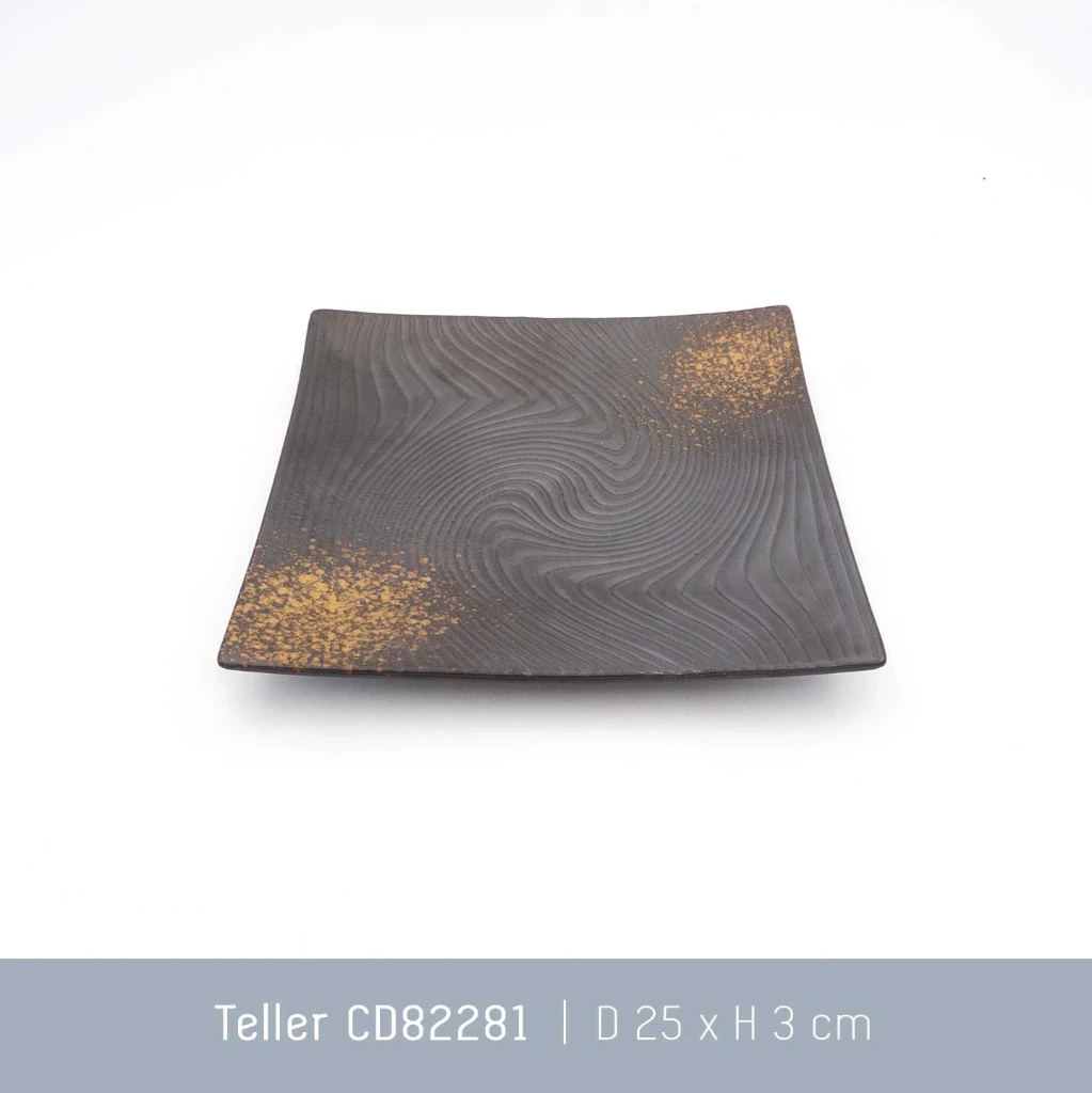 KANIRA Teller flach quadratisch 25x25x3