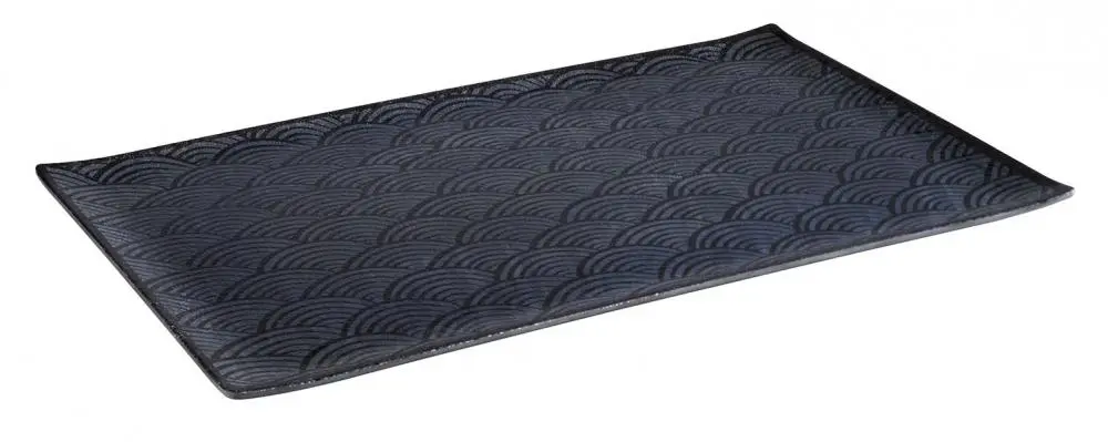 MELAMIN Wellenoptik Tablett GN 1/1 H2 - blau/schwarz