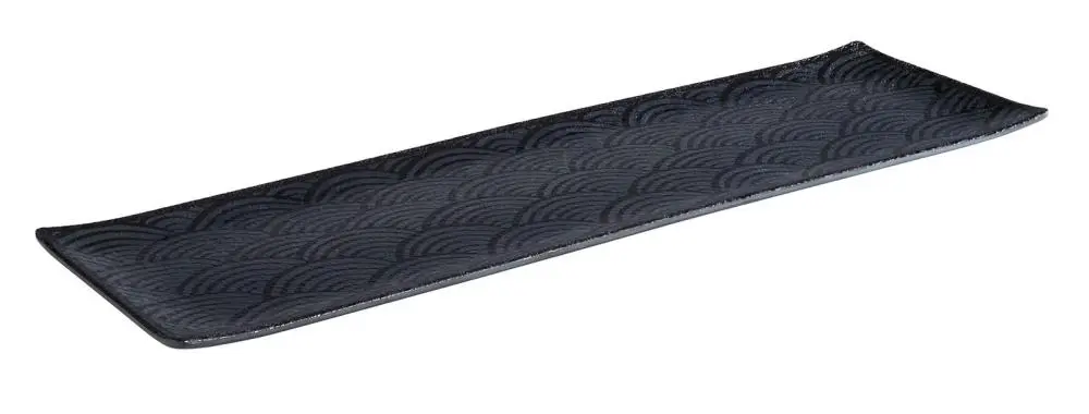 MELAMIN Wellenoptik Tablett GN 2/4 H2 - blau/schwarz