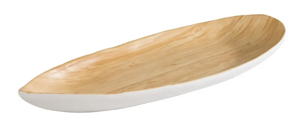 MELAMIN Blatt-Teller lang BAMBOO 34x13cm