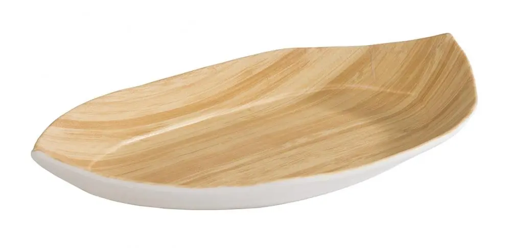 MELAMIN Blatt-Teller tief BAMBOO 24x15cm