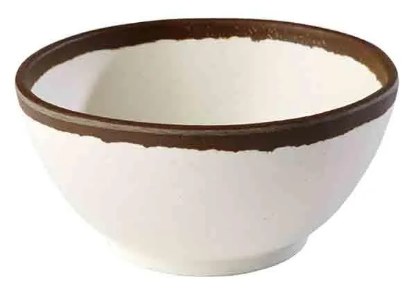 MELAMIN Schale hochkantig D12,5 H6 370ml - creme/braun