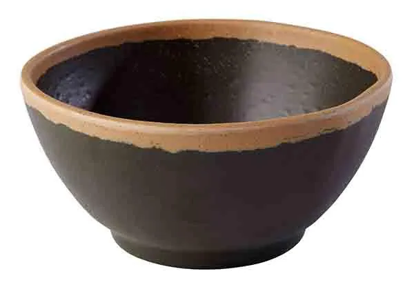 MELAMIN Schale hochkantig D12,5 H6 370ml - schwarz/braun