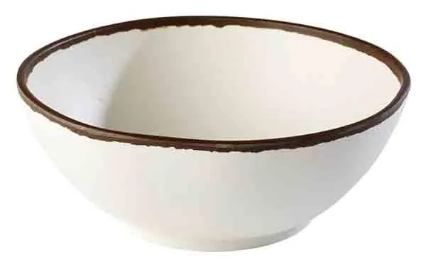 MELAMIN Suppenschale D21 H8 1450ml - creme/braun