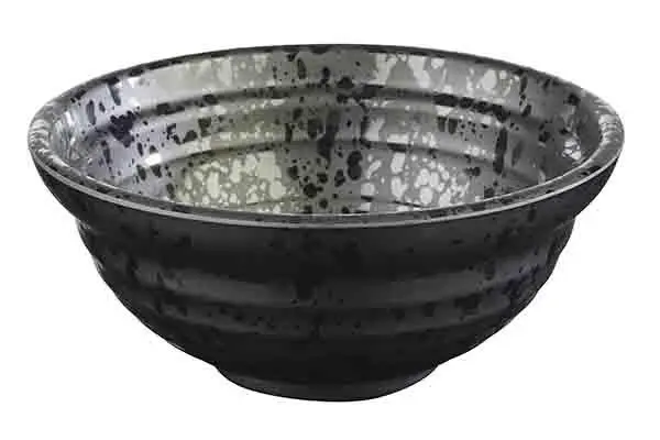 MELAMIN Schale klein D12 H5 250ml - grau/schwarz