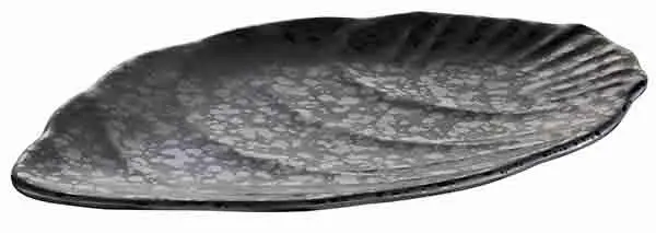 MELAMIN Fischteller 30,5x19x1,5 - grau/schwarz