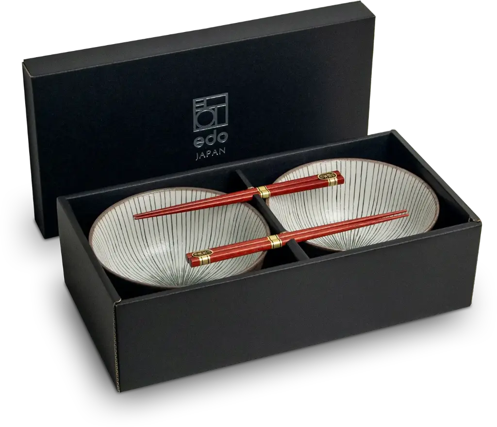 CHIKYU GYO 2er Udon Bowl Set mit Säbchen 4-teilig