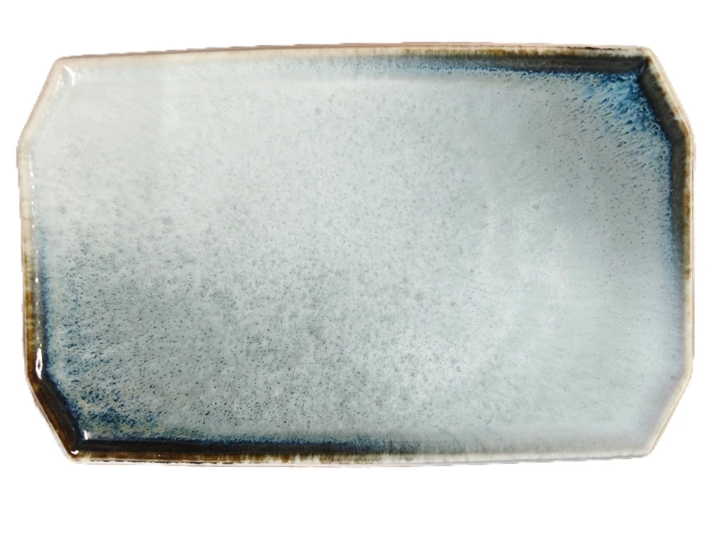 Sushi Teller 22x15x3,5 - blau/weiß