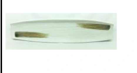 Platte lang , oval Weiß mit matchagrünem Pinselstrich; semimatt 52x13x2,5cm