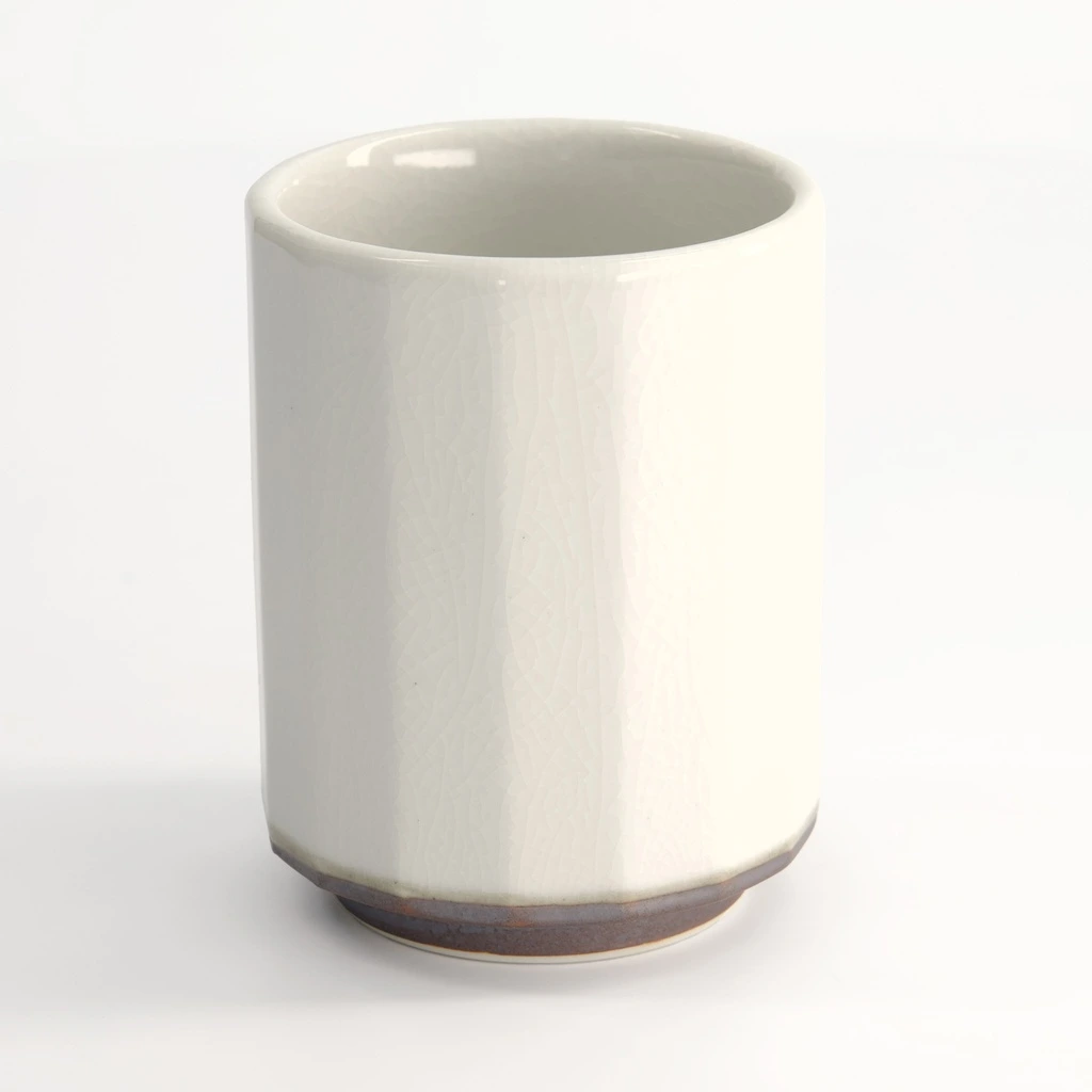 [JN21655] Japan Tasse 300ml D7,8 H10 - weiß/Boden braun Box 6/48