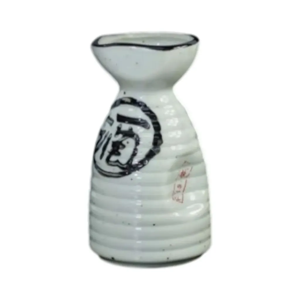 Sakekanne weiß mit Schrift 300ml