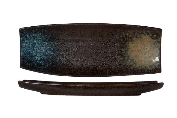 COSY & TRENDY BLACK YORU RECT PLATE 33X12XH3CM