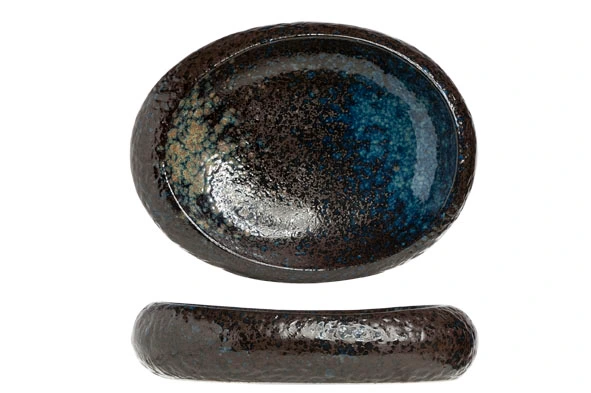 [BL9633359] COSY & TRENDY BLACK YORU OVAL BOWL 24X21XH5.5CM41CL