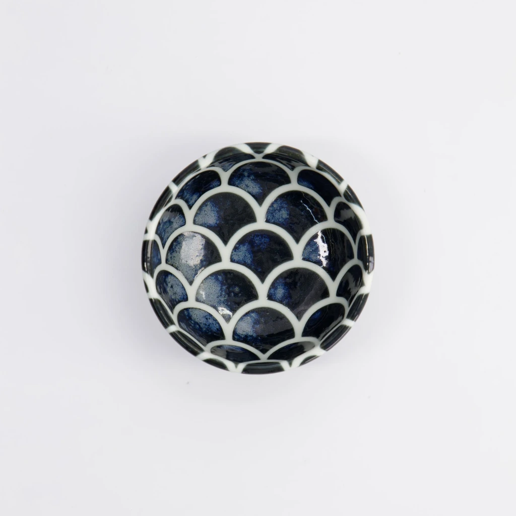Cobalt Blue Mermaid Design Bowl 8.5x3.4cm Box 12/192