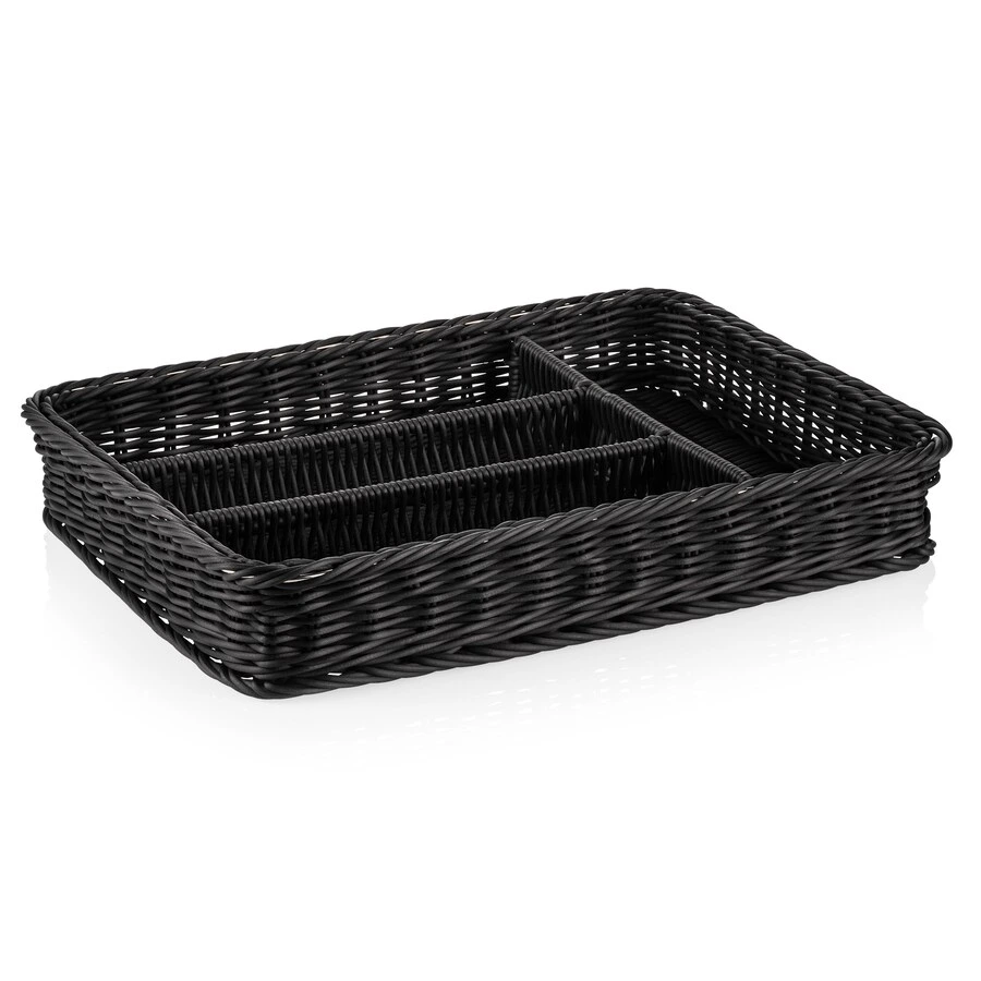 Besteckkorb schwarz 40x30x6,5cm aus Polypropylen 