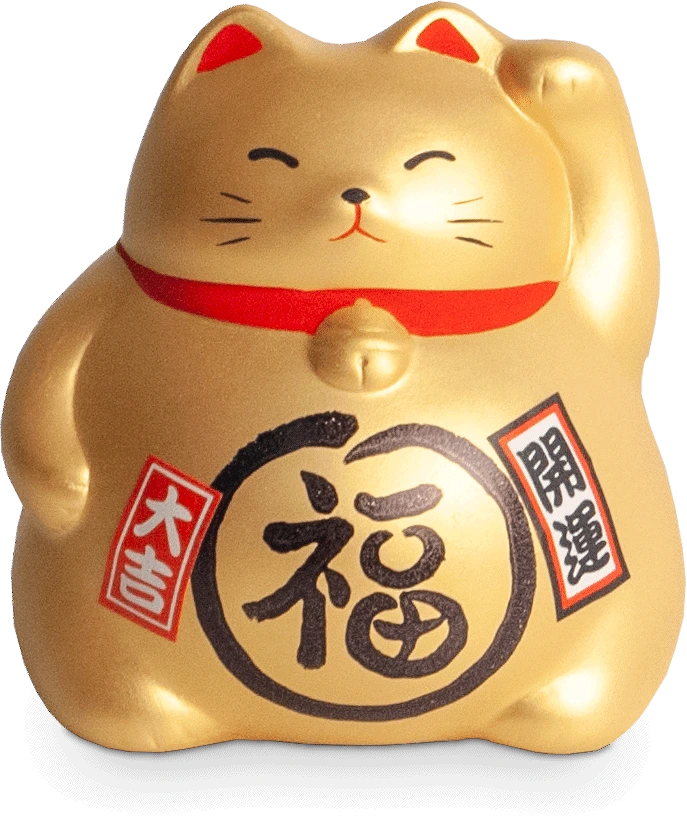 Glückkatze gold klein 8,5x8 H9