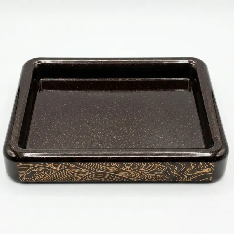 WELLEN Japan Oke rechteckig 27x21x6 - braun/gold