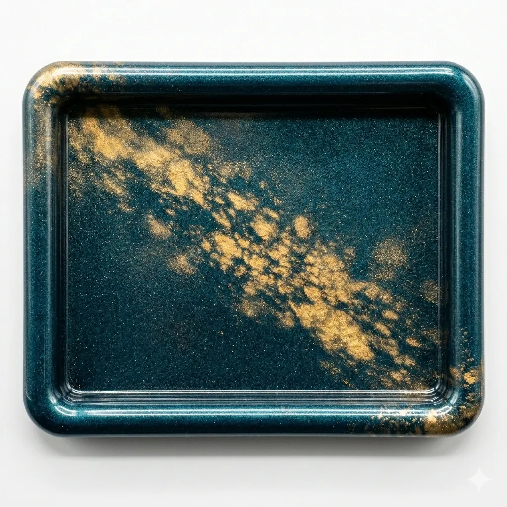 Japan Oke rechteckig 27x21x6 Marmor blau/gold