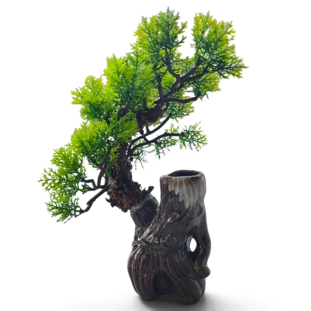 Kieferbaum Deko aus Porzellan - Grün