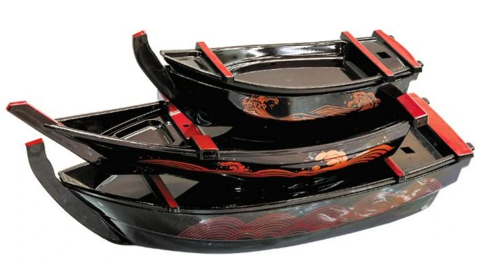 Sushi Boot schwarz/rot Nr4 54x20x9,5cm