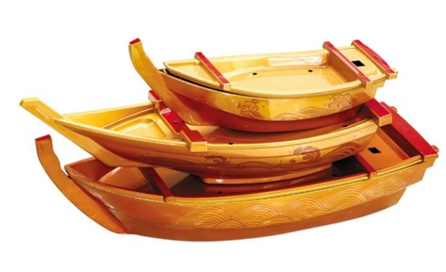 Sushi Boot gold/rot Nr3 48x17x9cm