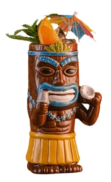 Tiki-Becher dunkelbraun Afrika Kokonus-Mensch