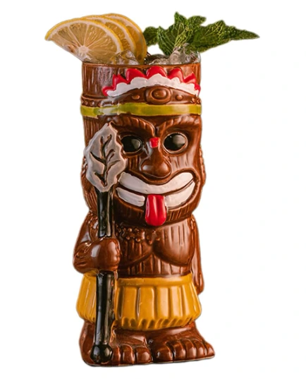 Tiki-Becher dunkelbraun Afrika Häuptling