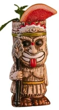 Tiki-Becher hellbraun Afrika Häuptling