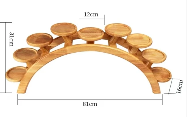 Deko Holzbrücke 9-köpfig 81x31 Holzfarbe