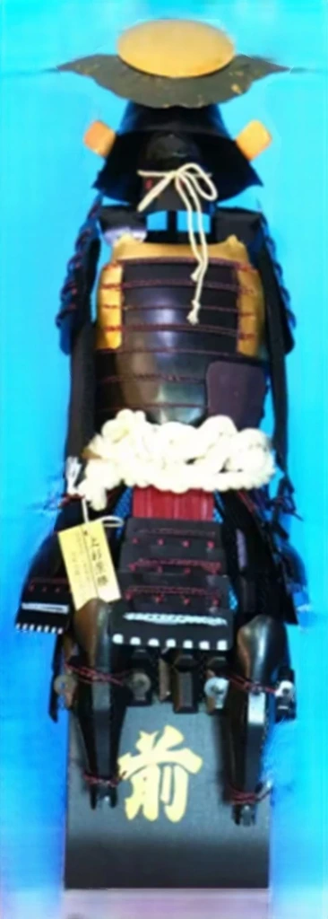 Samurai Rüstung Dekofigur H40 B15xH40xT10cm schwarz/gold/lila