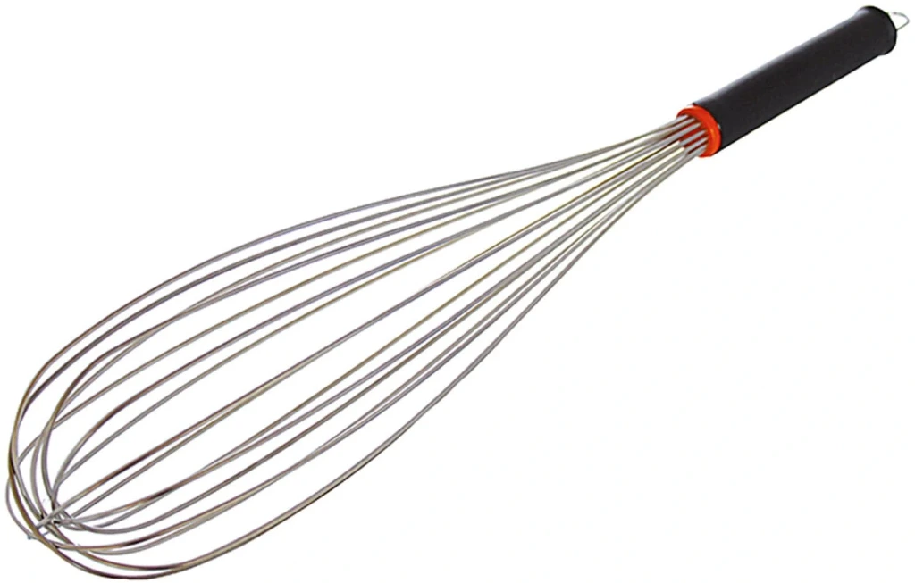 [SN170074] Edelstahl Rührbesen 45cm Griff Nylon PP schwarz